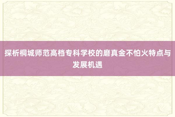 探析桐城师范高档专科学校的磨真金不怕火特点与发展机遇
